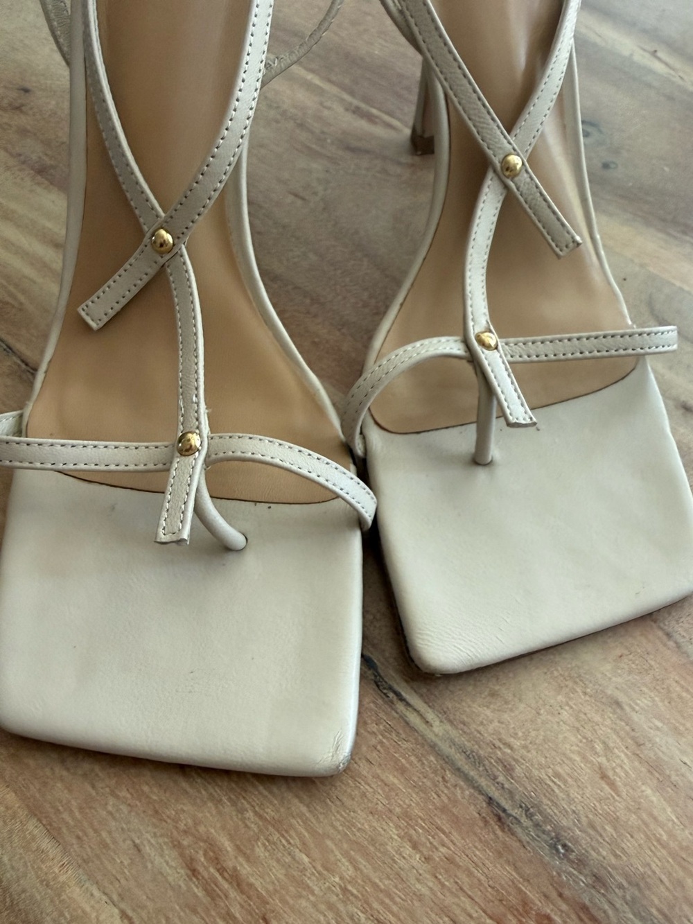 Tony Bianco Lilly Bottega Veneta inspired stapy sandals nude vanilla Revolve 8 - Picture 6 of 9